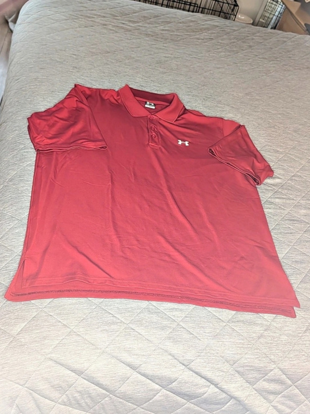 Under Armour Men's Red Polo Size XL